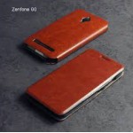 เคส ASUS Zenfone GO (ZC500TG) เคสหนัง + แผ่นเหล็กป้องกันตัวเครื่อง (บางพิเศษ) สีน้ำตาล