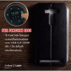 เคส Zenfone 2 Laser (5.5 นิ้ว) เคสฝาพับหนัง PU แบบพิเศษ FULL FUNCTION ช่องกว้างพิเศษ รองรับการทำงานได้สมบูรณ์แบบ ดำ