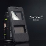 เคส Zenfone 2 (ZE500CL) เคสฝาพับ พร้อมช่องรูดรับสาย สีดำ 