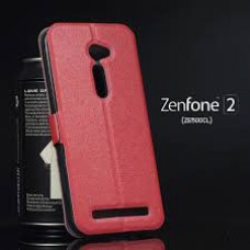 เคส Zenfone 2 (ZE500CL) เคสฝาพับ พร้อมช่องรูดรับสาย สีแดง 