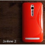 เคส Zenfone 2 (ZE551ML / ZE550ML) | เคสนิ่ม ซิลิโคน คุณภาพดี แบบทูโทน สีแดง / ใส