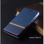 เคส Lenovo Vibe S1 เคสฝาพับหนัง PVC มีช่องใส่บัตร สีน้ำเงิน