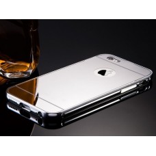 เคส iPhone 6/6S l เคสฝาหลัง + Bumper (แบบเงา) ขอบกันกระแทก สีเงิน 