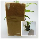 เคส OPPO R7 เคสนิ่ม Slim TPU พร้อมจุด Pixel ขนาดเล็กด้านในเคสป้องกันเคสติดกับตัวเครื่อง (แถมแผ่นกากเพชร) สีทองใส