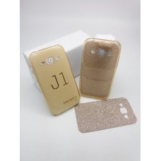 เคส Samsung Galaxy J1 เคสนิ่ม Slim TPU พร้อมจุด Pixel ขนาดเล็กด้านในเคสป้องกันเคสติดกับตัวเครื่อง (แถมแผ่นกากเพชร) สีทองใส