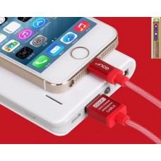 สายชาร์จ iPhone 5/6 Golf Silk Screen Cable - สีแดง
