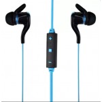 ZS Bluetooth earphone หูฟังไร้สายแบบสอดหูสำหรับออกกำลังกาย พร้อมไมค์ ปรับเสียง รุ่น BT -03 สีฟ้า