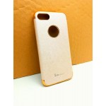 เคส iPhone 7 (4.7") เคส iPaky Hybrid เคสนิ่มเกรดพรีเมี่ยม (ลายหนัง) ขอบทอง สี Vanilla