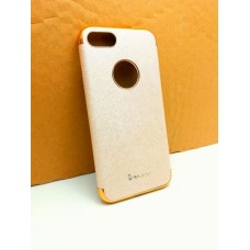 เคส iPhone 7 (4.7") เคส iPaky Hybrid เคสนิ่มเกรดพรีเมี่ยม (ลายหนัง) ขอบทอง สี Vanilla