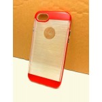 เคส iPhone 7 (4.7") เคสนิ่ม TPU สีขาวลายทาง แบบหนา (SYMPHONY-PLATING) พร้อมขอบแข็ง สีแดง
