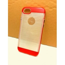 เคส iPhone 7 (4.7") เคสนิ่ม TPU สีขาวลายทาง แบบหนา (SYMPHONY-PLATING) พร้อมขอบแข็ง สีแดง