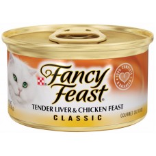 Fancy Feast Classic Liver & Chicken ชนิดเปียก สำหรับแมวโต สูตรคลาสสิค ชิ้นตับและเนื้อไก่ 85 กรัม