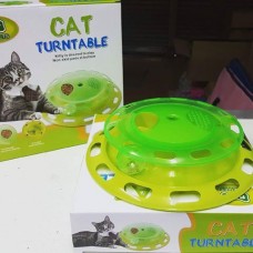 Cat turntable รางบอลพร้อมที่ใส่อาหาร ของเล่นสำหรับแมว