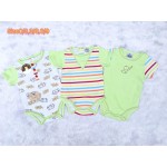 มาย ลิตเติ้ล เบบี้ My Little Baby เซ็ตบอดี้สูท 3 ตัว สีเขียวลายช้างน้อย สำหรับอายุตั้งแต่ 3-6 เดือน