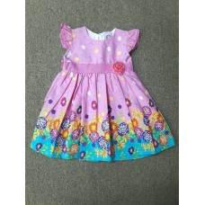 ฺBaby Q ชุดกระโปรงเด็กผู้หญิง ลายดอกไม้ สีชมพู สำหรับ 12 เดือน