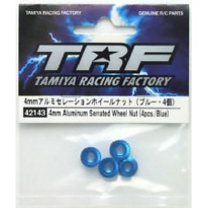 TA 42143 4mm Aluminum Serrated Wheel Nut (4 pcs./Blue)