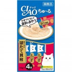 CIAO Chu-ru ขนมครีมแมวเลีย ทูน่าเนื้อขาวและหอยเชลล์ 14 กรัม x 4 ซอง