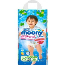 มามี่โพโค Mamy Poko Moony ไซส์ XL เด็กผู้ชาย ห่อ 38 ชิ้น (กางเกง)