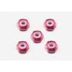 TA 15493 2mm Aluminum Lock Nut (Red,5 pcs.)