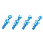 TA 40540 4x3mm Aluminum Step Ball Connector 4 pcs. (Blue) 