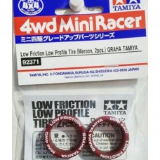 92371 Low Friction Low Profile Tire (Maroon, 2pcs) Graha Tamiya