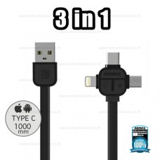 REMAX Cable 3 in 1 Iphone/Micro/Type-C 066TH (Black,Cerpexov)