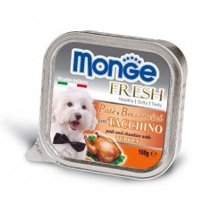 Monge Fresh ชนิดเปียก สำหรับสุนัข สูตรไก่งวง 100 กรัม