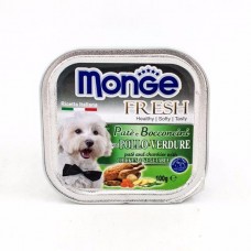 Monge Fresh ชนิดเปียก สำหรับสุนัข สูตรไก่และผัก 100 กรัม