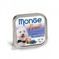 Monge Fruit ชนิดเปียก สำหรับสุนัข สูตรไก่งวงและบลูเบอรี่ 100 กรัม