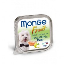 Monge Fruit ชนิดเปียก สำหรับสุนัข สูตรปลาแซลม่อนและลูกแพร์ 100 กรัม