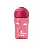 เอเวนท์ Avent ถ้วยหัดดื่ม แบบมีหลอด 12 oz. สีชมพู สำหรับ 18 เดือน+