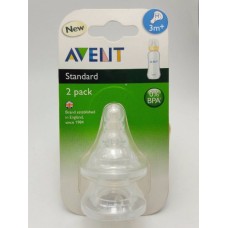 เอเวนท์ Avent จุกนมยางซิลิโคน รุ่น Standard ไซส์ M แพ็คคู่ สำหรับ 3 เดือน+