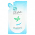 โชกุบุสซึ โมโนกาตาริ Shokubutsu monoggatari ครีมอาบน้ำ  เปปเปอร์มินท์ คูล ชนิดถุงเติม 200 ml 