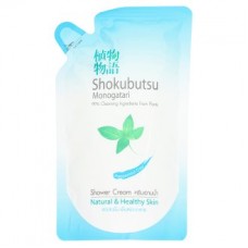 โชกุบุสซึ โมโนกาตาริ Shokubutsu monoggatari ครีมอาบน้ำ  เปปเปอร์มินท์ คูล ชนิดถุงเติม 200 ml 