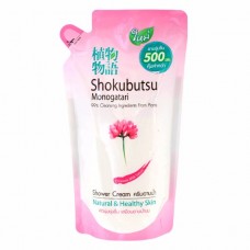 โชกุบุสซึ โมโนกาตาริ Shokubutsu monoggatari ครีมอาบน้ำ ไชนิส มิลค์ เวทช์ เพื่อผิวนุ่มชุ่มชื่น ชนิดถุงเติม 500 ml  