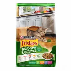 Friskies Indoor Delights ชนิดเม็ด สำหรับแมวโต สูตรควบคุมก้อนขน รสปลาแซลมอนและผัก 2.8 kg