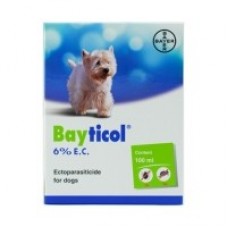 Bayticol ไบติคอล 6% อี.ซี. ควบคุมและกำจัดเห็บ หมัด 100 cc.
