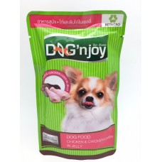 ด็อก เอ็นจอย Dog 'n Joy อาหารเปียกสำหรับสุนัข รสไก่และตับไก่ในเยลลี่ 120 กรัม