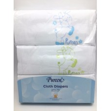 เพียวรีน Pureen Cloth Diapers ผ้าอ้อมสาลู cotton 100% Size 27x27 แพ็ค 6 ชิ้น