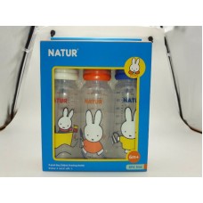 เนเจอร์ Natur ขวดนม  ลายMiffy  8 oz. แพ็ค 3 ขวด ไซส์L สำหรับ 6 เดือนขึ้นไป