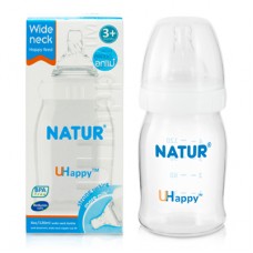 เนเจอร์ Natur ขวดนม  ปากกว้าง UHappy 4 oz. ไซส์M สำหรับ 3 เดือนขึ้นไป 