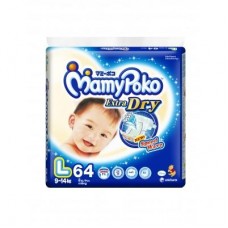 มามี่โพโค Mamy Poko Extra Dry ไซส์ L ห่อ 64 ชิ้น (เทปกาว)