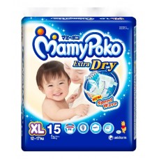 มามี่โพโค Mamy Poko Extra Dry ไซส์ XL ห่อ 15 ชิ้น (เทปกาว)