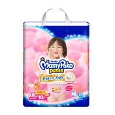 มามี่โพโค Mamy Poko Pants Extra Soft  ไซส์ XXL สำหรับเด็กผู้หญิง ห่อ 10 ชิ้น (กางเกง)