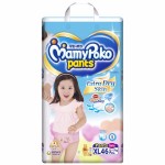 มามี่โพโค  Mamy Poko Pants Extra Dry Skin ไซส์ XL สำหรับเด็กผู้หญิง ห่อ 46 ชิ้น (กางเกง)