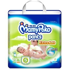 มามี่โพโค Mamy Poko Pants Extra Soft  ไซส์ S ห่อ 19 ชิ้น (กางเกง)