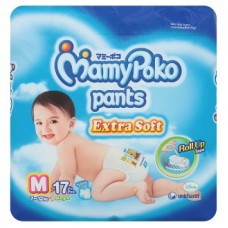 มามี่โพโค Mamy Poko Pants Extra Soft  ไซส์ M สำหรับเด็กผู้ชาย ห่อ 17 ชิ้น (กางเกง)
