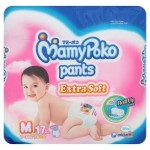 มามี่โพโค Mamy Poko Pants Extra Soft  ไซส์ M สำหรับเด็กผู้หญิง ห่อ 17 ชิ้น (กางเกง)