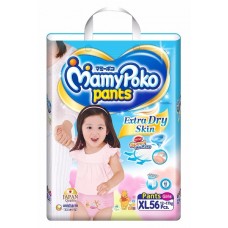 มามี่โพโค Mamy Poko Pants Extra Dry Skin Girl ไซส์ XL สำหรับเด็กผู้หญิง ห่อ 56 ชิ้น (กางเกง)