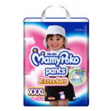 มามี่โพโค Mamy Poko Pants Extra Soft  ไซส์ XXXL สำหรับเด็กผู้หญิง ห่อ 10 ชิ้น (กางเกง)